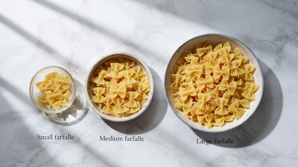 Typical Farfalle Sizes