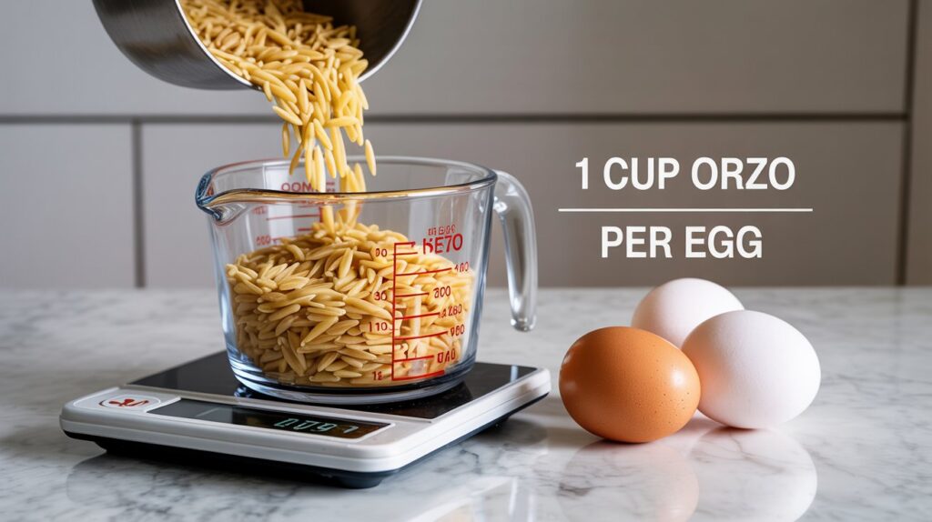 Measuring Orzo By Egg Size