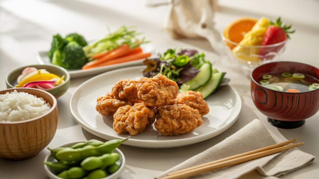 Balancing Karaage With Sides