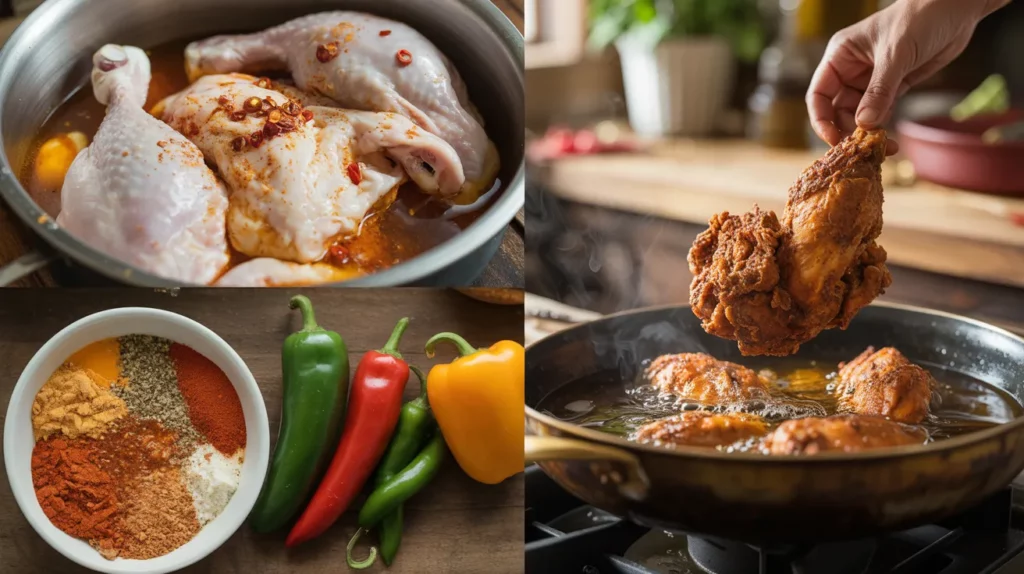 Making Spicy Fried Chicken