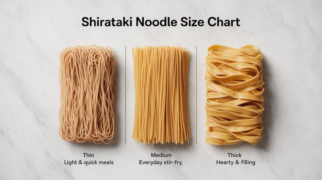 Size Options For Shirataki Noodles