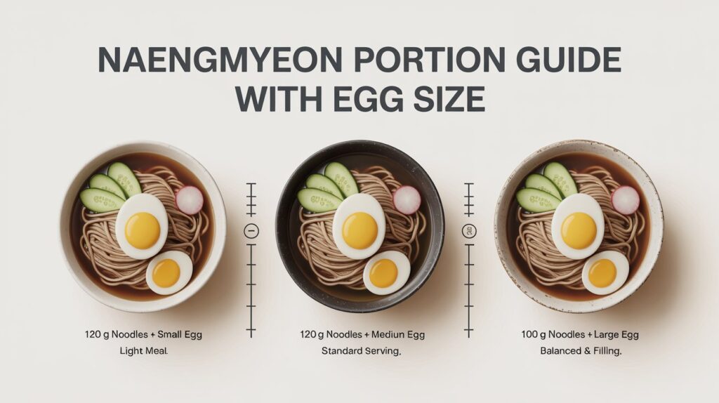Portioning Naengmyeon With Eggs