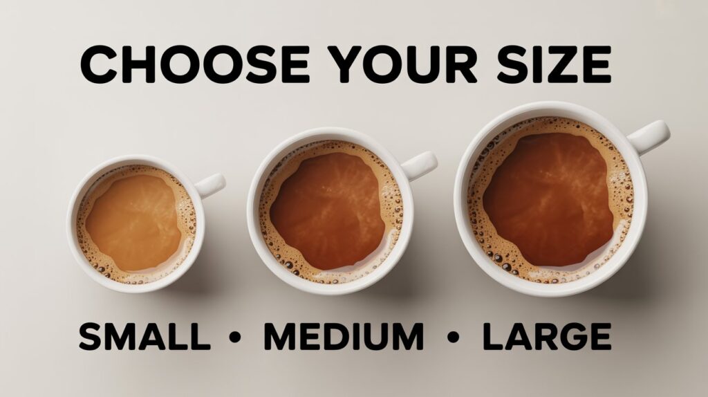 Common Sizes For Red Eye Milk Coffee