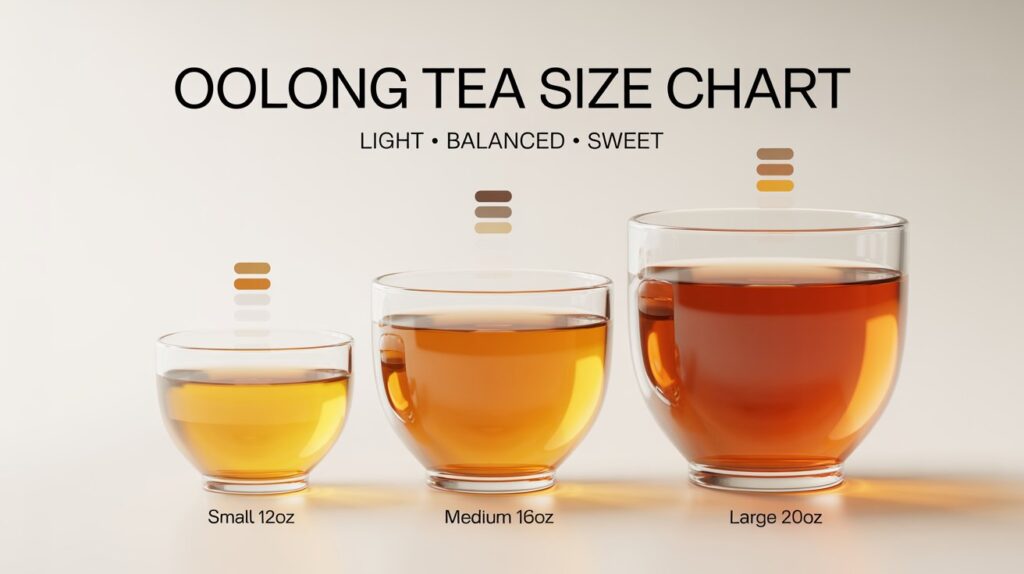 Size Chart For Oolong Tea With Sugar