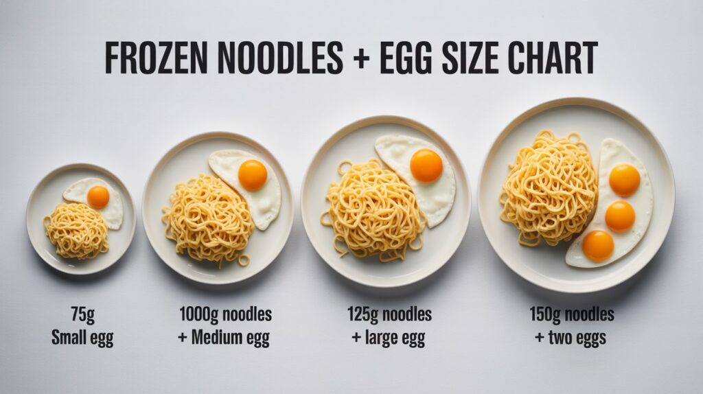 Size Chart For Noodles And Eggs