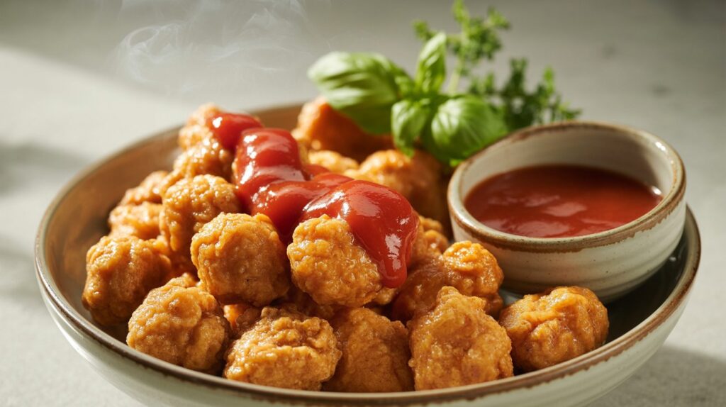 Combining Chicken And Sauce