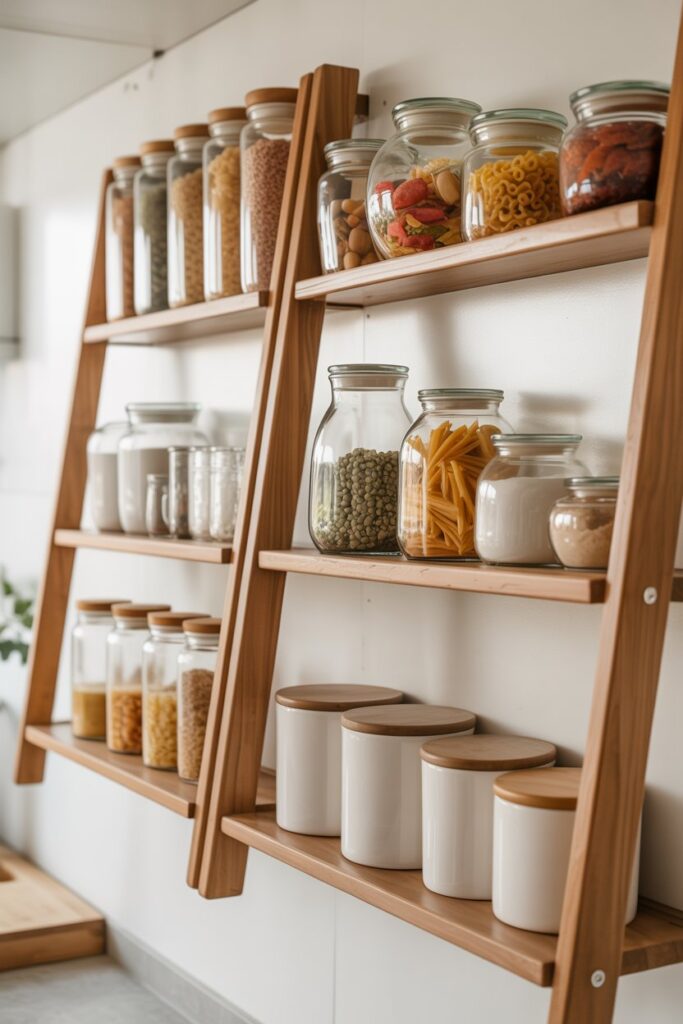 Ladder Storage for Jars and Containers