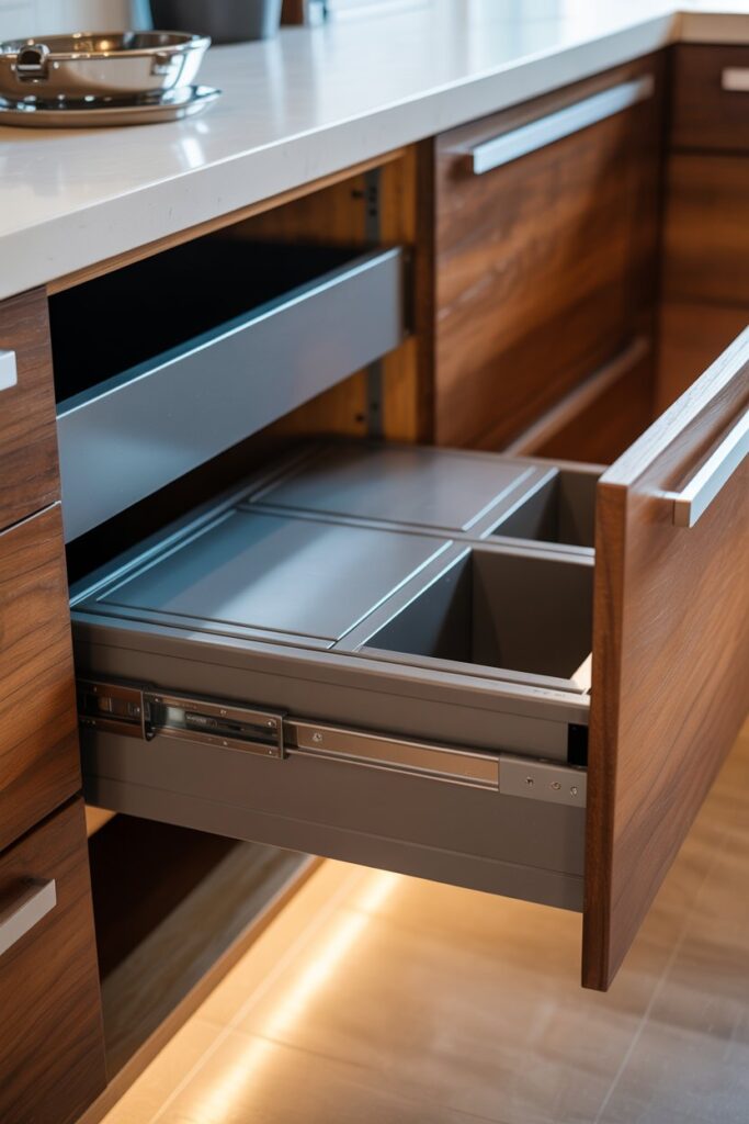 Hidden Trash with Soft-Close Slides