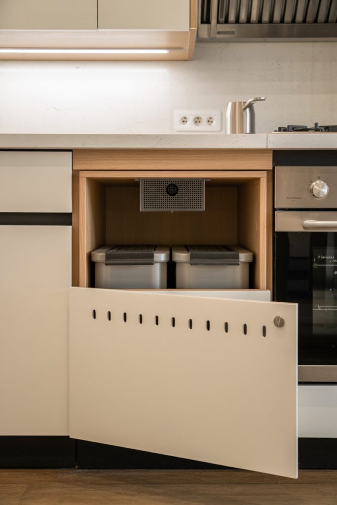 Trash Cabinet with Vent Holes