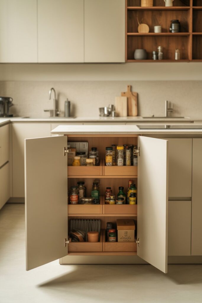 Hidden Pantry in Kitchen Island