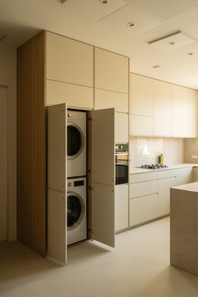 1. Hidden Laundry Room in Kitchen
