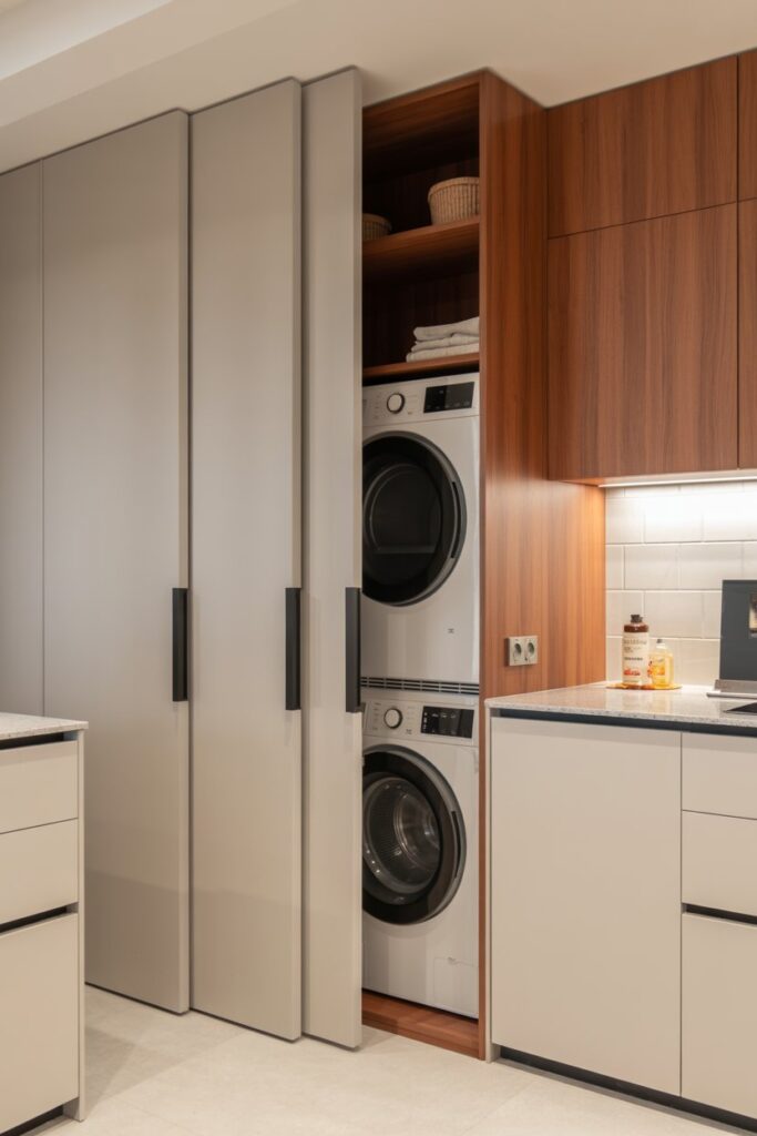 3. Hidden Laundry Room in Kitchen