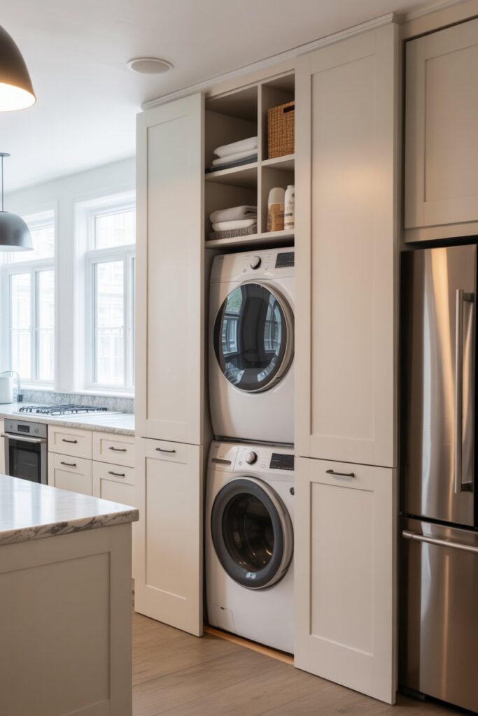 2. Hidden Laundry Room in Kitchen