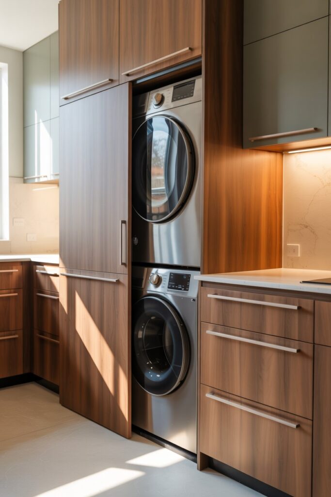 10. Hidden Laundry Room in Kitchen
