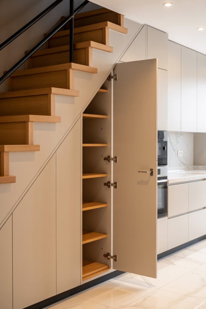  Hidden Under-Stairs Pantry Door