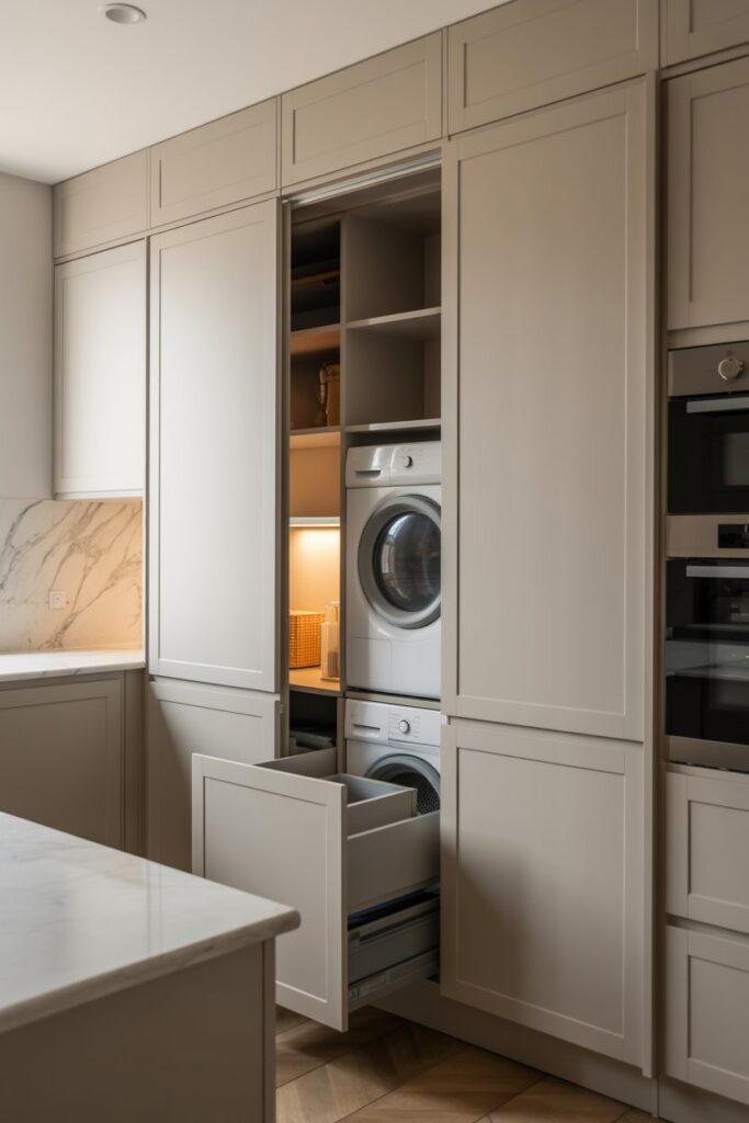11. Hidden Laundry Room in Kitchen