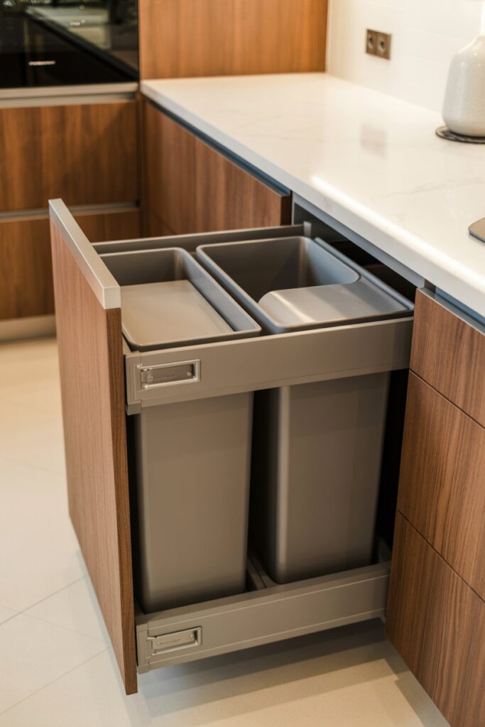 Hidden Trash Under Counter