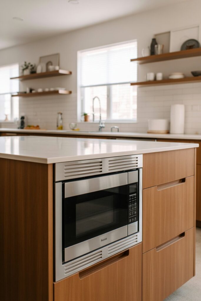 Microwave Hidden in Kitchen Island