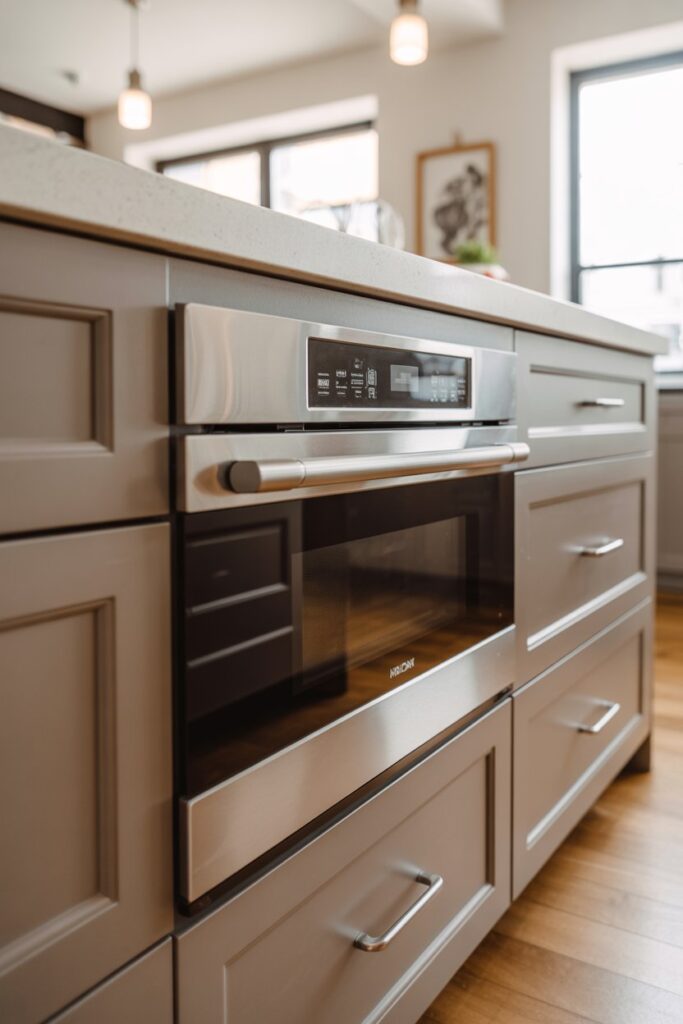 Microwave Drawer in Kitchen Island