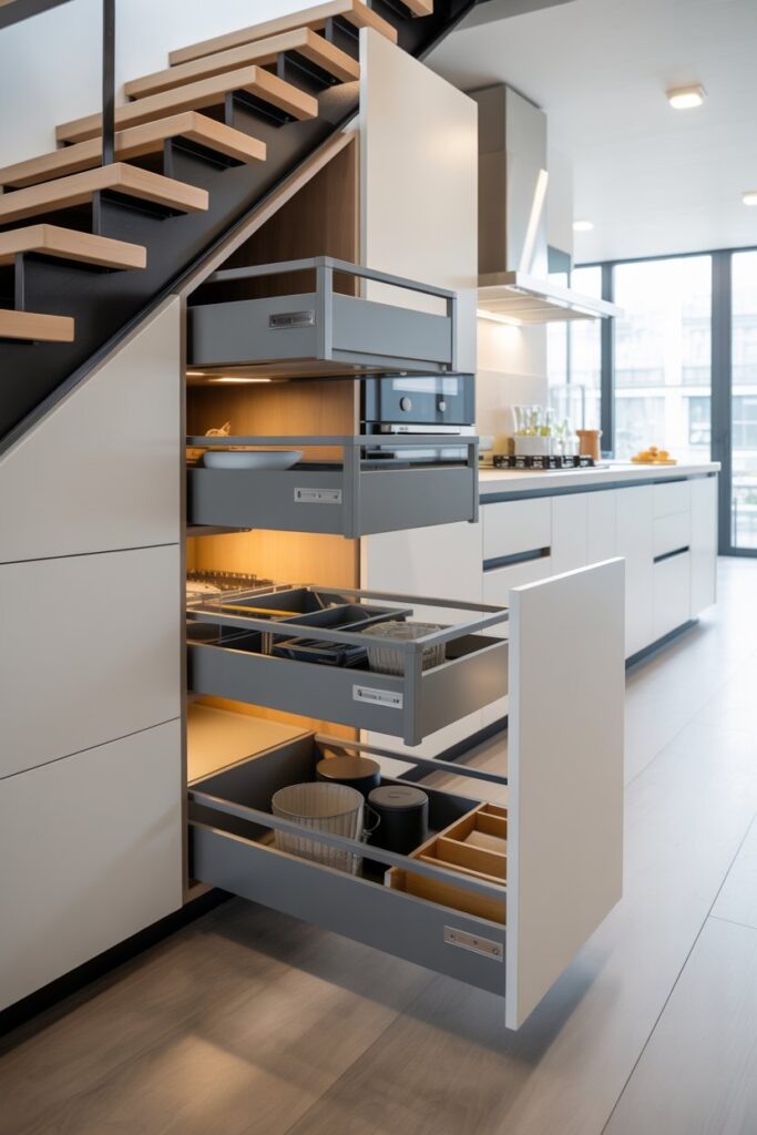 Pull-Out Under-Stairs Cabinets
