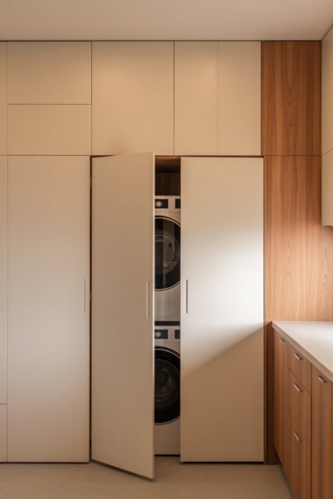 16. Hidden Laundry Room in Kitchen