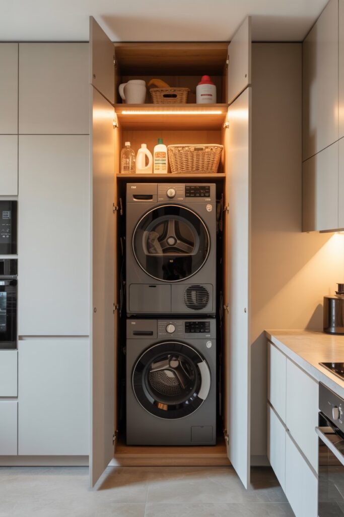 7. Hidden Laundry Room in Kitchen
