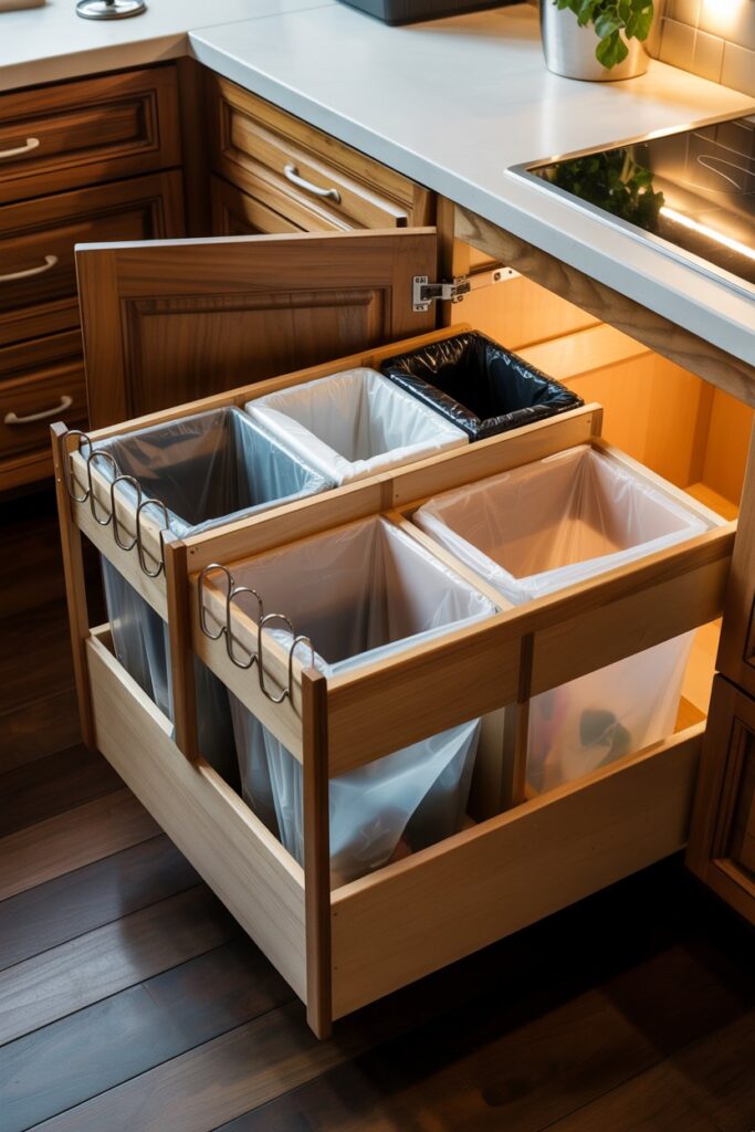 Trash Drawer with Liner Holder