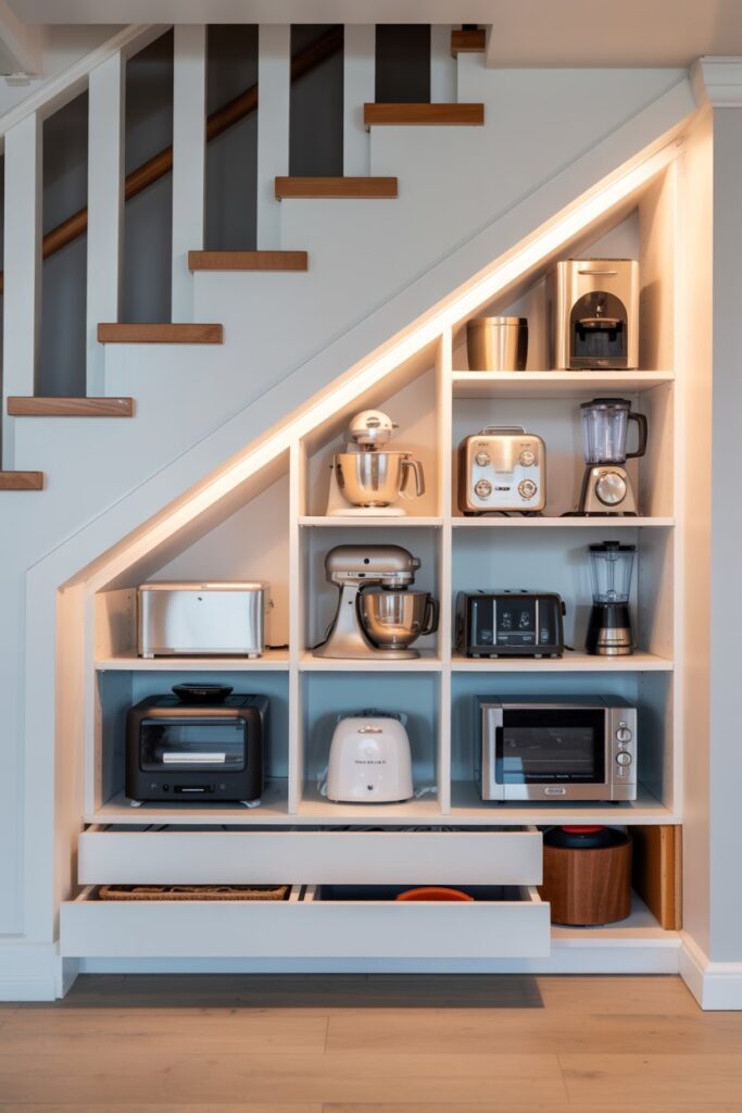 Under-Stairs Appliance Storage