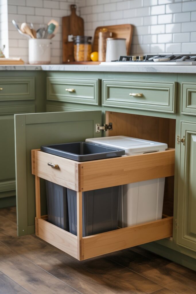 Built-In Trash Cabinet Makeover