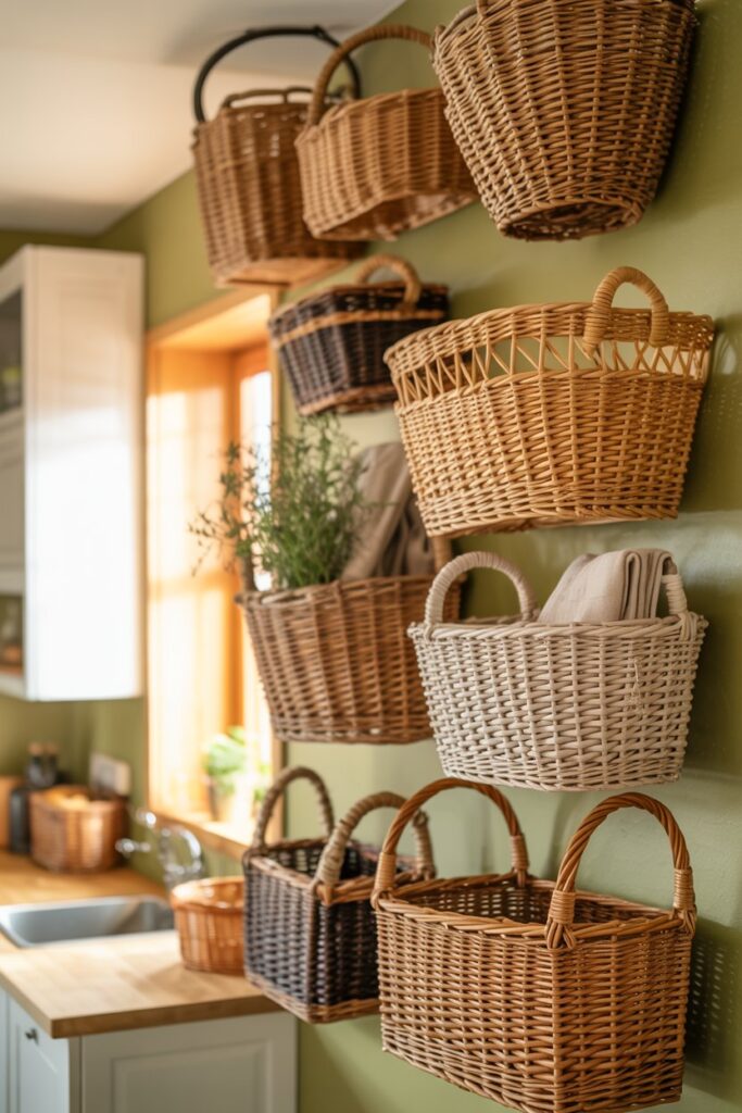 6. Kitchen Decor Wall Basket Ideas