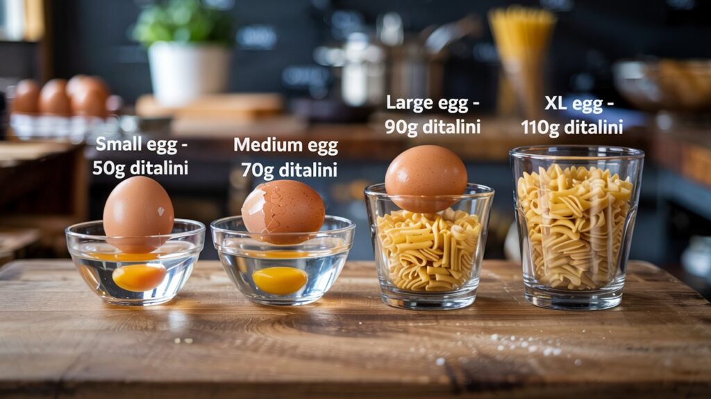 Size Chart For Ditalini Noodles With Eggs