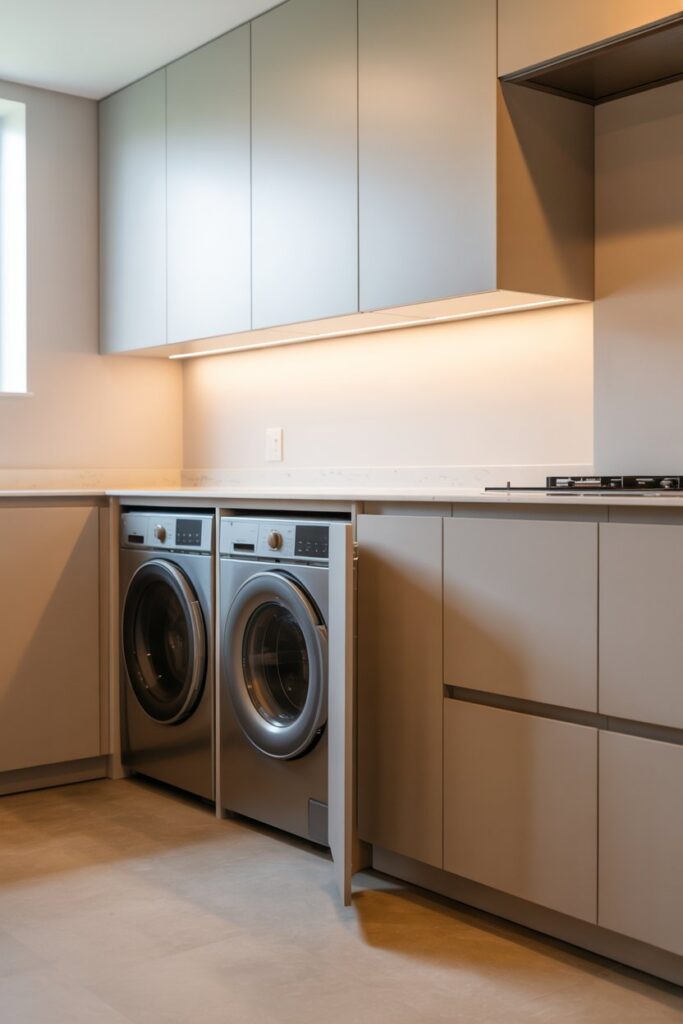 12. Hidden Laundry Room in Kitchen
