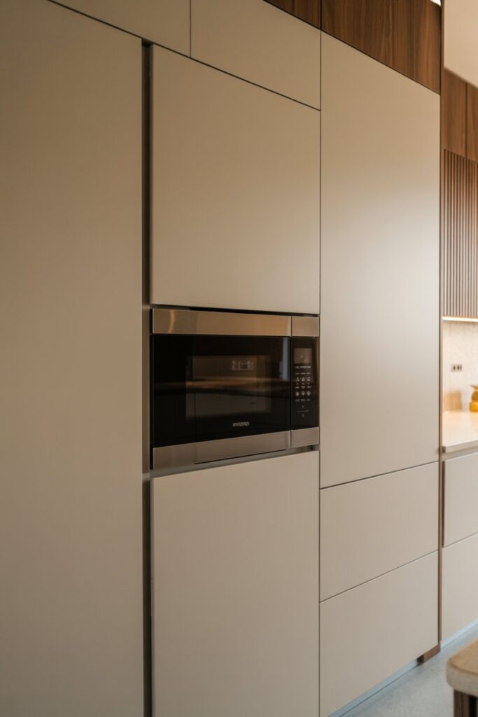 Microwave Behind Matching Cabinet Panels