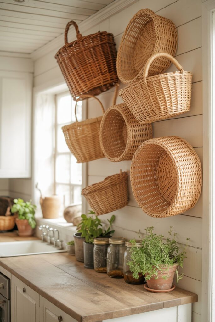 5. Kitchen Decor Wall Basket Ideas