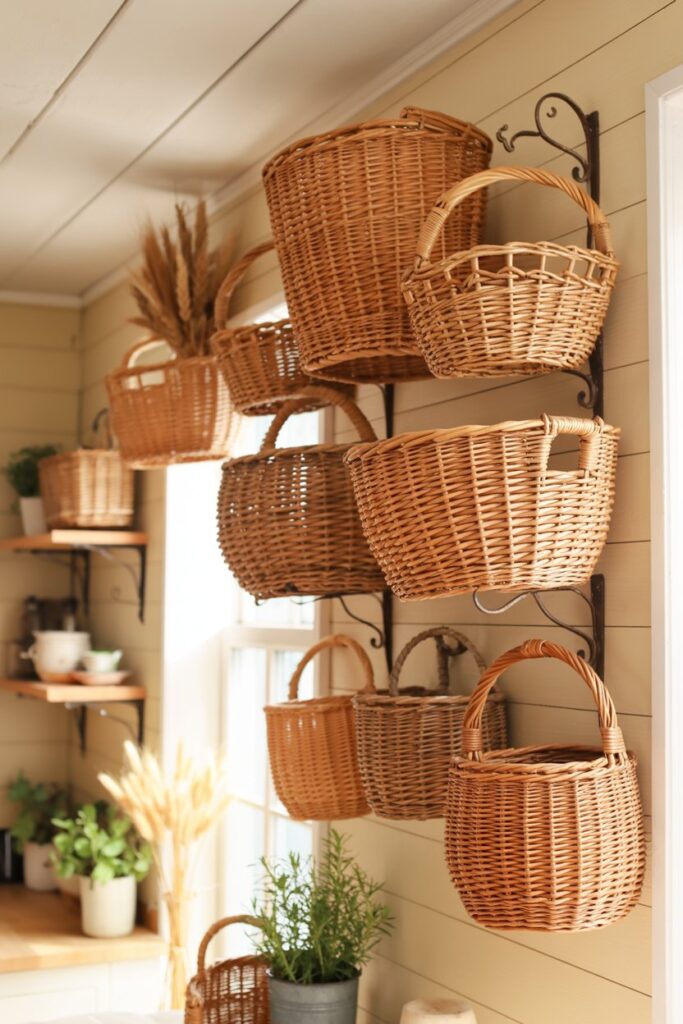 4. Kitchen Decor Wall Basket Ideas