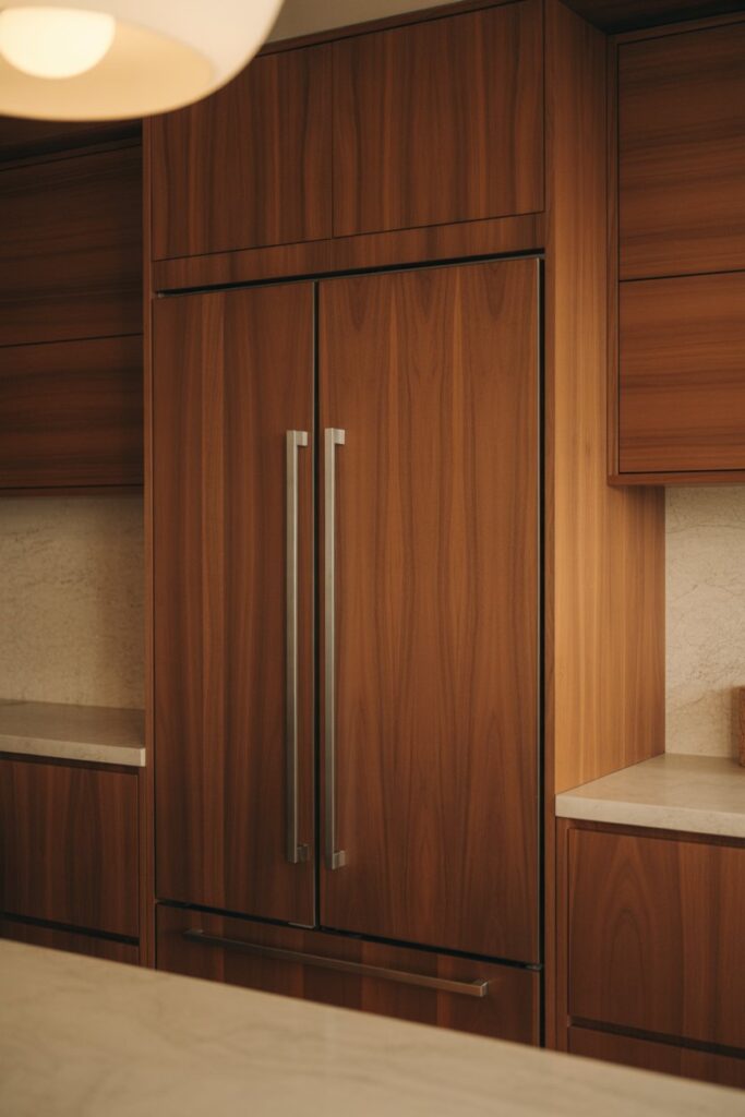 Built-In Fridge with Wood Panels