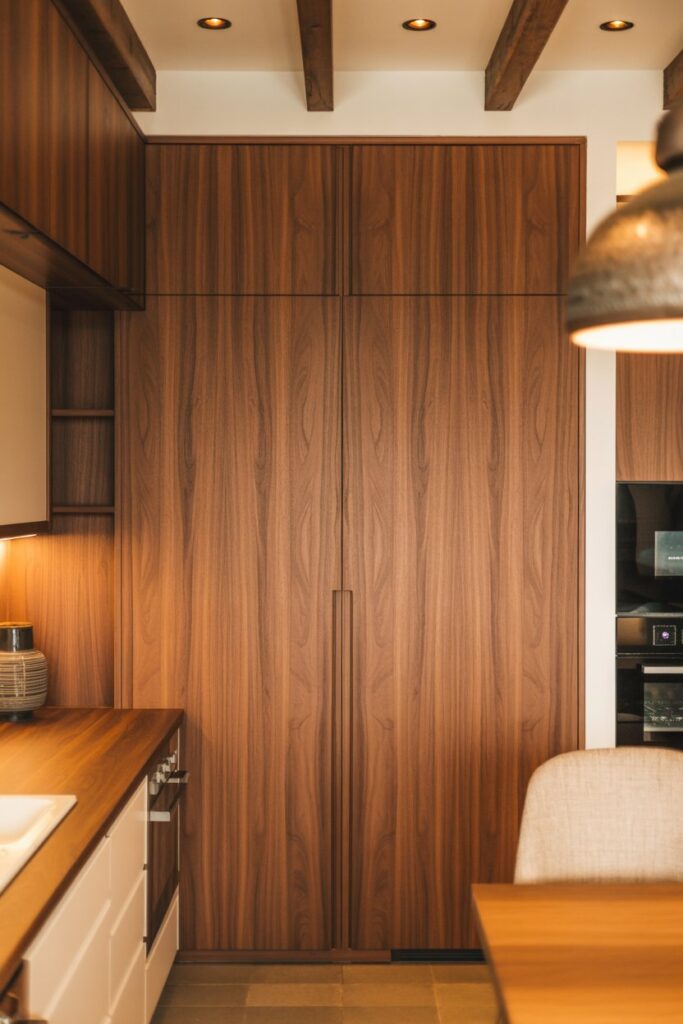 Hidden Pantry with Wood Panels