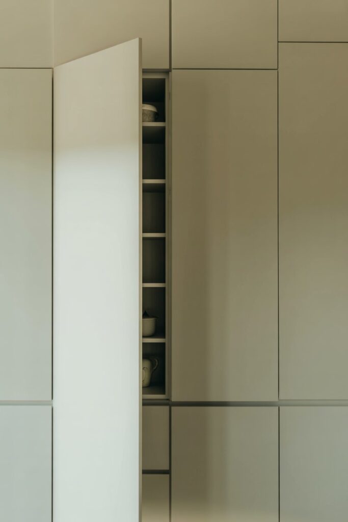 Pantry with Push-to-Open Doors