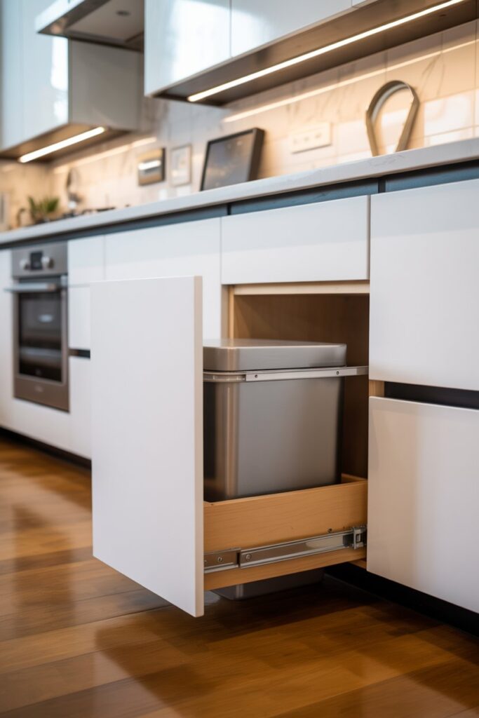 Toe-Kick Trash Storage