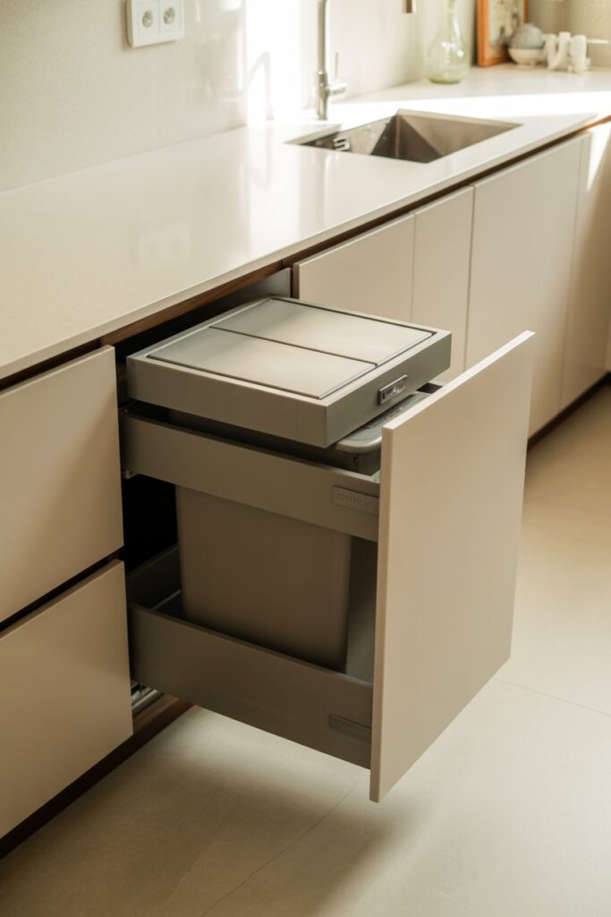 Trash Can in Drawer Base