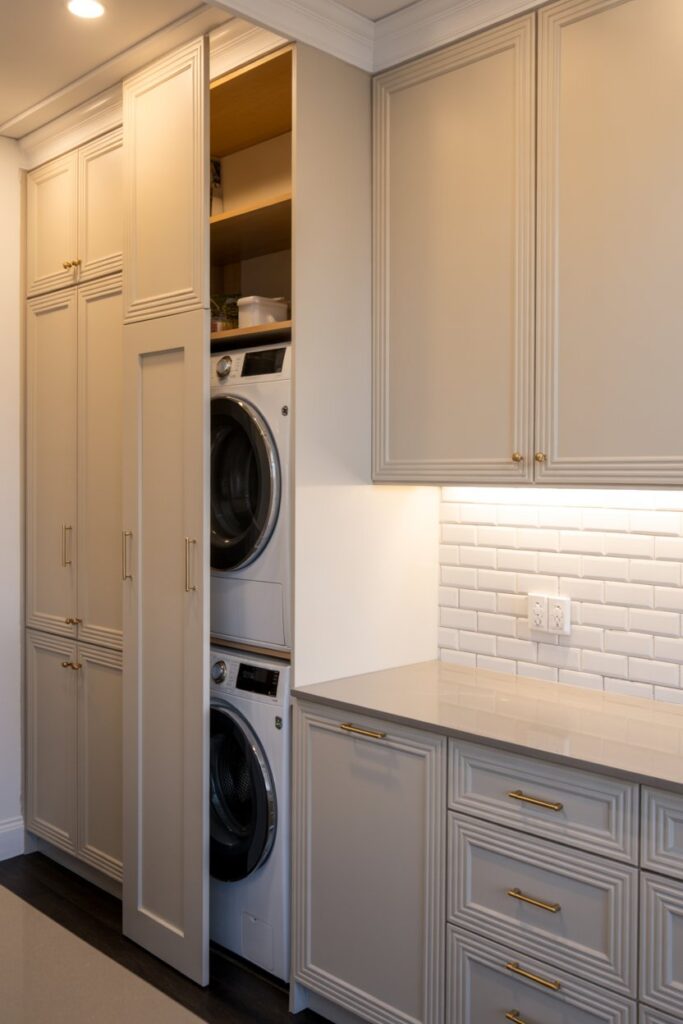 21. Hidden Laundry Room in Kitchen