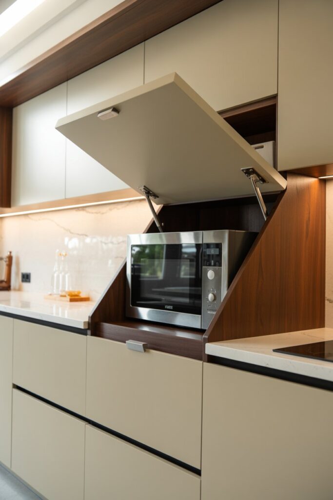 Microwave Hidden with Lift-Up Door