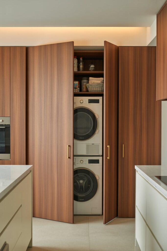 20. Hidden Laundry Room in Kitchen