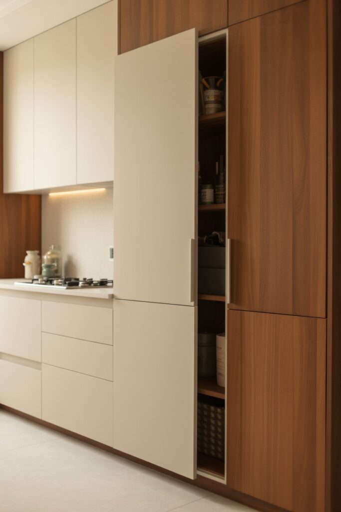 Pantry Behind Cabinet Doors
