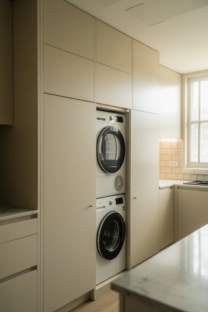 18. Hidden Laundry Room in Kitchen