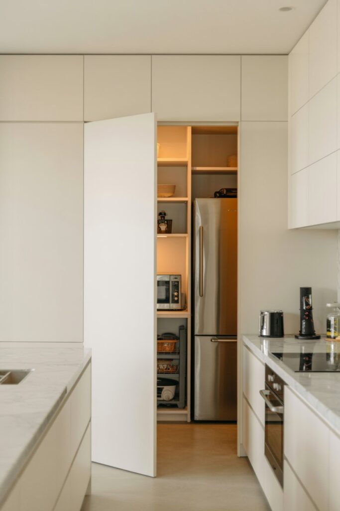 Hidden Fridge with Painted Panels