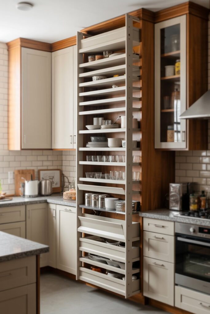 Tall Ladder Cabinet Storage