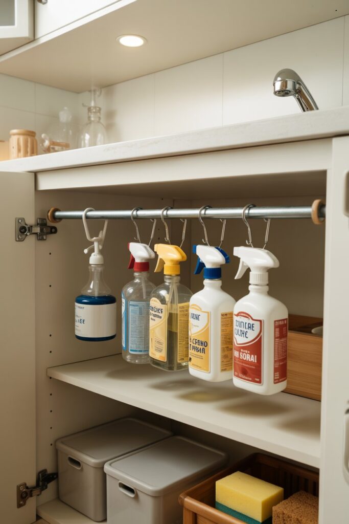 Tension Rod Spray Holder