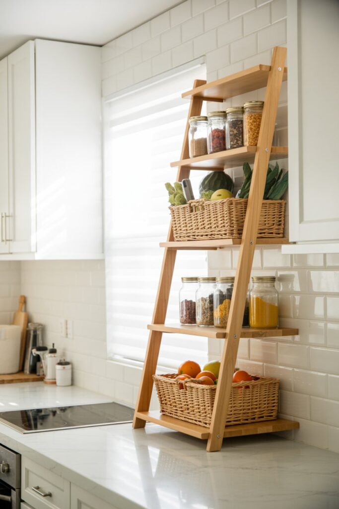 Leaning Ladder Shelf Storage