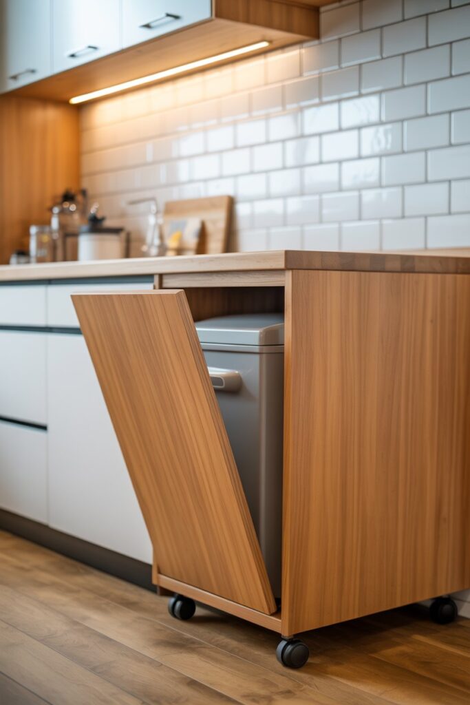 Hidden Trash in Rolling Cabinet